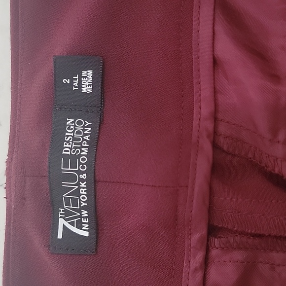 New York & Company x Seven Ave red modern fit pants size 2 Tall - Picture 8 of 9